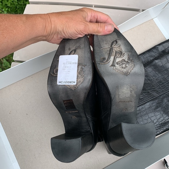 Black croc boot Grayson knee high FREE PEOPLE - Picture 10 of 17